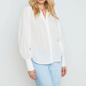 L'AGENCE Kiera Shirred Cotton Blouse